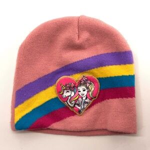 Jojo Siwa Pink Rainbow Unicorn Heart Kids Winter Hat